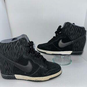 Nike Dunk Sky Hi Hidden Wedge Suede Leather Sneakers - Women's Size 8